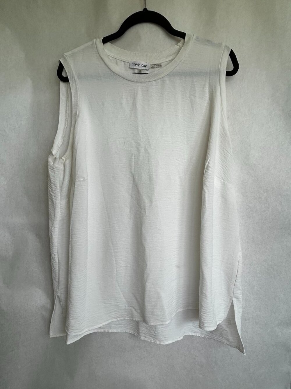Calvin Klein White Sleeveless Tank Top
